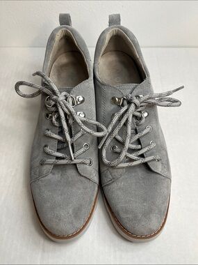 Vionic Gray Suede Lace-up with Silver Hardware